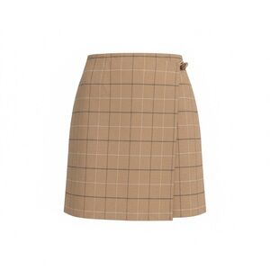 Talbots Tan Plaid Mini Skirt